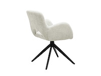 Colenis - olena eetkamerstoelen - set van 4 - taupe - linnen stof - luxe gestoffeerde zitting - industrieel design - metalen poten - afbeelding 3 van  6