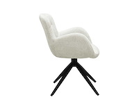 Colenis - olena eetkamerstoelen - set van 4 - taupe - linnen stof - luxe gestoffeerde zitting - industrieel design - metalen poten - afbeelding 5 van  6