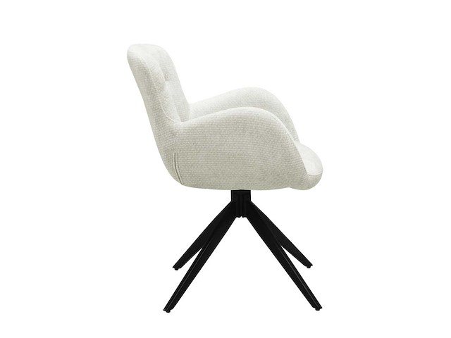 Colenis - olena eetkamerstoelen - set van 4 - taupe - linnen stof - luxe gestoffeerde zitting - industrieel design - metalen poten - afbeelding 5 van  6