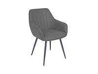 Colenis - ozzy eetkamerstoel - set van 4 - antraciet - microfiber - industrieel - met armleuning - afbeelding 1 van  3