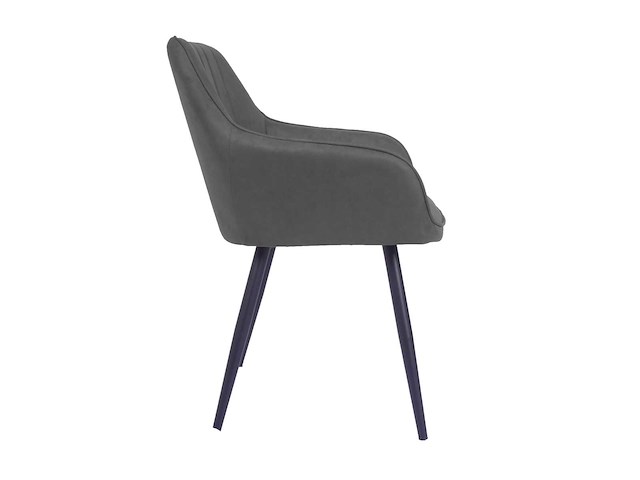 Colenis - ozzy eetkamerstoel - set van 4 - antraciet - microfiber - industrieel - met armleuning - afbeelding 3 van  3