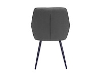 Colenis - ozzy eetkamerstoel - set van 6 - antraciet - microfiber - industrieel - met armleuning - afbeelding 3 van  4