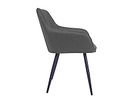 Colenis - ozzy eetkamerstoel - set van 6 - antraciet - microfiber - industrieel - met armleuning - afbeelding 4 van  4