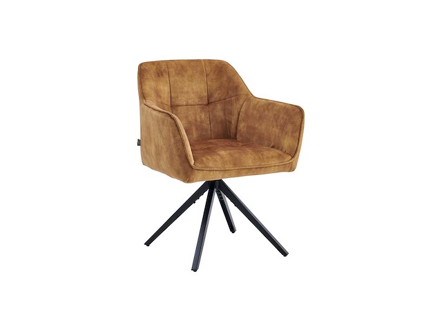 Colenis - pearl eetkamerstoel - set van 4 - okergeel - adoré velvet - industrieel - afbeelding 1 van  3