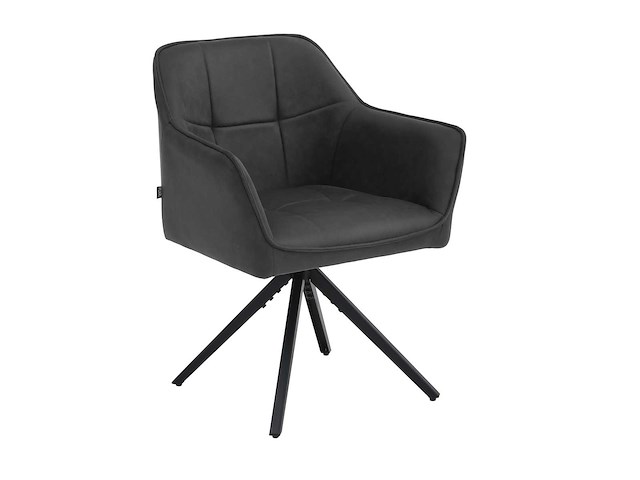 Colenis - pearl eetkamerstoel - set van 6 - antraciet - microfiber stof - microvezel - industrieel - afbeelding 1 van  5