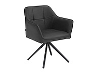 Colenis - pearl eetkamerstoel - set van 6 - antraciet - microfiber stof - microvezel - industrieel - afbeelding 1 van  5