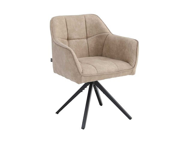 Colenis - pearl eetkamerstoel - set van 6 - beige - microfiber stof - microvezel - industrieel - afbeelding 1 van  4