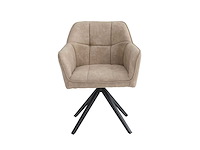 Colenis - pearl eetkamerstoel - set van 6 - beige - microfiber stof - microvezel - industrieel - afbeelding 2 van  4