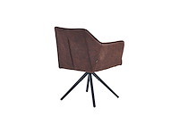 Colenis - pearl eetkamerstoel - set van 6 - bruin - microfiber stof - microvezel - industrieel - afbeelding 3 van  4