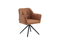 Colenis - pearl eetkamerstoel - set van 6 - cognac - microfiber stof - microvezel - industrieel - afbeelding 1 van  3