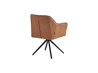 Colenis - pearl eetkamerstoel - set van 6 - cognac - microfiber stof - microvezel - industrieel - afbeelding 2 van  3