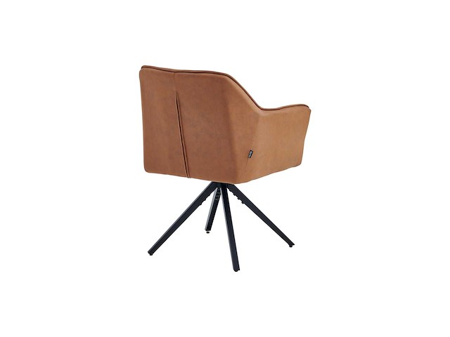Colenis - pearl eetkamerstoel - set van 6 - cognac - microfiber stof - microvezel - industrieel - afbeelding 2 van  3