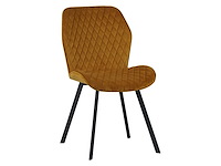 Colenis - rio eetkamerstoel - set van 4 - okergeel - fluweel - velvet - industrieel - stoel - afbeelding 1 van  2