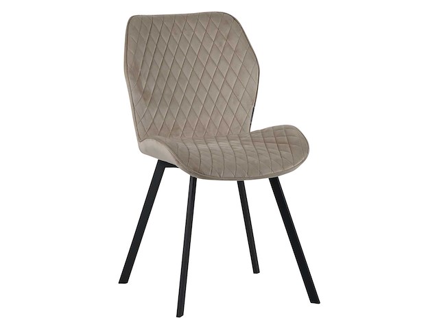 Colenis - rio eetkamerstoel - set van 6 - beige - fluweel - velvet - industrieel - stoel - afbeelding 1 van  4