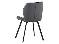 Colenis - rio eetkamerstoel - set van 6 - grijs - fluweel - velvet - industrieel - stoel - afbeelding 4 van  4