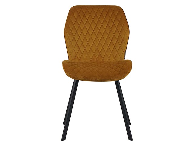 Colenis - rio eetkamerstoel - set van 6 - okergeel - fluweel - velvet - industrieel - stoel - afbeelding 2 van  4