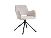 Colenis - roma eetkamerstoel - set van 4 - beige - chenille stof - design - industrieel - metalen poten - afbeelding 1 van  3