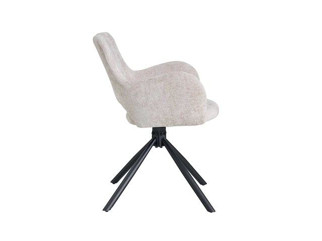 Colenis - roma eetkamerstoel - set van 4 - beige - chenille stof - design - industrieel - metalen poten - afbeelding 2 van  3