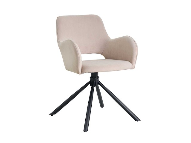 Colenis - roma eetkamerstoel - set van 4 - beige - velvet - fluweel - design - industrieel - metalen poten - afbeelding 1 van  3