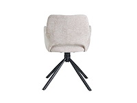 Colenis - roma eetkamerstoel - set van 6 - beige - chenille stof - design - industrieel - metalen poten - afbeelding 1 van  1