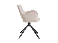 Colenis - roma eetkamerstoel - set van 6 - beige - velvet - fluweel - design - industrieel - metalen poten - afbeelding 3 van  4