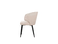 Colenis - sara eetkamerstoel - set van 4 - beige - chenille stof - industrieel - zwarte poten - afbeelding 3 van  5