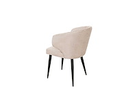 Colenis - sara eetkamerstoel - set van 4 - beige - chenille stof - industrieel - zwarte poten - afbeelding 4 van  5