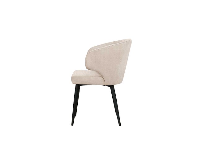 Colenis - sara eetkamerstoel - set van 4 - beige - linnen stof - industrieel - zwarte poten - afbeelding 3 van  5