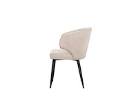 Colenis - sara eetkamerstoel - set van 4 - beige - linnen stof - industrieel - zwarte poten - afbeelding 3 van  5