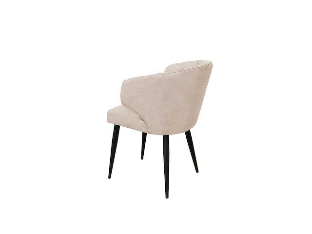 Colenis - sara eetkamerstoel - set van 4 - beige - linnen stof - industrieel - zwarte poten - afbeelding 4 van  5