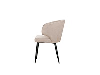 Colenis - sara eetkamerstoel - set van 4 - taupe - chenille stof - industrieel - zwarte poten - afbeelding 1 van  2