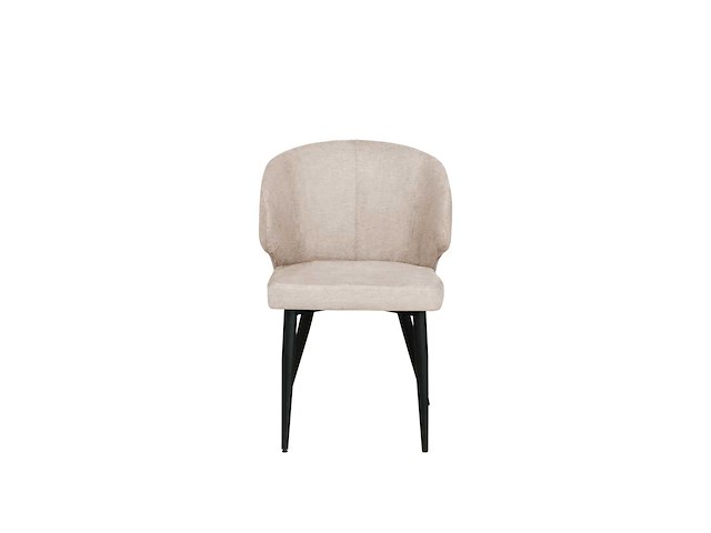 Colenis - sara eetkamerstoel - set van 6 - taupe - chenille stof - industrieel - zwarte poten - afbeelding 2 van  5