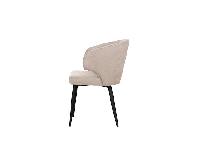 Colenis - sara eetkamerstoel - set van 6 - taupe - chenille stof - industrieel - zwarte poten - afbeelding 3 van  5