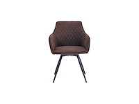 Colenis - sierra eetkamerstoel - set van 4 - bruin - microfiber stof - microvezel - industrieel - afbeelding 2 van  4