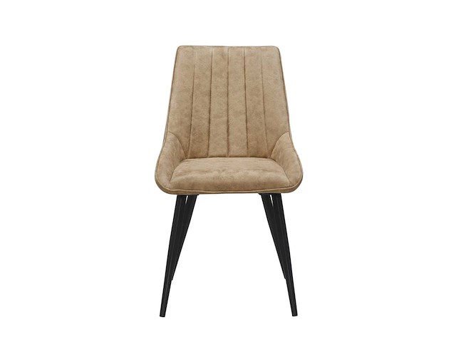 Colenis - skandi eetkamerstoel - set van 4 - beige - microvezel - microfiber - industrieel - design - comfortabele en duurzame eetkamerstoelen - afbeelding 3 van  4