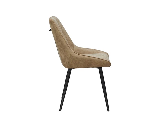 Colenis - skandi eetkamerstoel - set van 4 - beige - microvezel - microfiber - industrieel - design - comfortabele en duurzame eetkamerstoelen - afbeelding 4 van  4