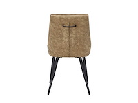 Colenis - skandi eetkamerstoel - set van 4 - beige - microvezel - microfiber - industrieel - design - comfortabele en duurzame eetkamerstoelen - afbeelding 2 van  4