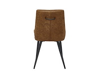 Colenis - skandi eetkamerstoel - set van 4 - cognac - microvezel - microfiber - industrieel - design - comfortabele en duurzame eetkamerstoelen - afbeelding 2 van  4