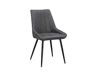 Colenis - skandi eetkamerstoel - set van 6 - antraciet - microvezel - microfiber - industrieel - design - comfortabele en duurzame eetkamerstoelen - afbeelding 1 van  4