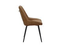 Colenis - skandi eetkamerstoel - set van 6 - cognac - microvezel - microfiber - industrieel - design - comfortabele en duurzame eetkamerstoelen - afbeelding 4 van  4