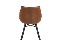 Colenis - solido eetkamerstoel - set van 4 - cognac - microfiber stof - industrieel - met armleuning - stoel - afbeelding 2 van  2