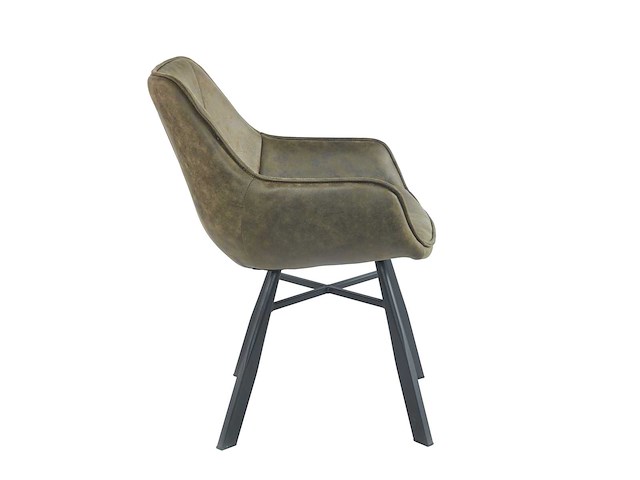 Colenis - solido eetkamerstoel - set van 4 - groen - microfiber stof - industrieel - met armleuning - stoel - afbeelding 3 van  4