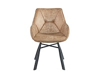 Colenis - solido eetkamerstoel - set van 4 - wood - microfiber stof - industrieel - met armleuning - stoel - afbeelding 2 van  4