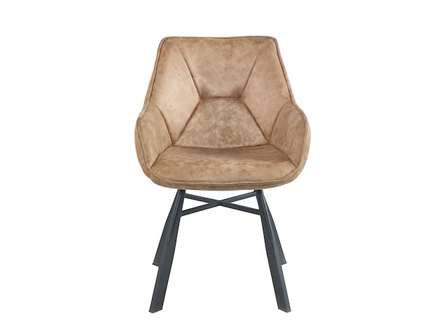 Colenis - solido eetkamerstoel - set van 4 - wood - microfiber stof - industrieel - met armleuning - stoel - afbeelding 1 van  2