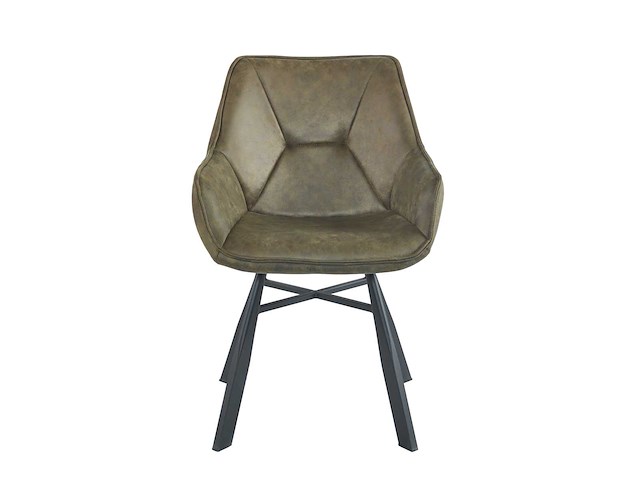 Colenis - solido eetkamerstoel - set van 6 - groen - microfiber stof - industrieel - met armleuning - stoel - afbeelding 2 van  3