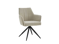 Colenis - sophie eetkamerstoel - set van 4 - beige - bouclé stof - met armleuning - afbeelding 1 van  4