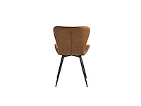 Colenis - star eetkamerstoel - set van 4 - cognac - microvezel - microfiber - industrieel - design - eetkamerstoelen - stoel - afbeelding 2 van  3