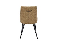 Colenis - svensk eetkamerstoel - set van 4 - beige - microvezel - microfiber - industrieel - design - comfortabele en duurzame eetkamerstoelen - afbeelding 2 van  2