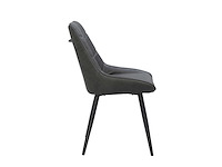 Colenis - svensk eetkamerstoel - set van 6 - antraciet - microvezel - microfiber - industrieel - design - comfortabele en duurzame eetkamerstoelen - afbeelding 4 van  4
