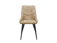 Colenis - svensk eetkamerstoel - set van 6 - beige - microvezel - microfiber - industrieel - design - comfortabele en duurzame eetkamerstoelen - afbeelding 3 van  4